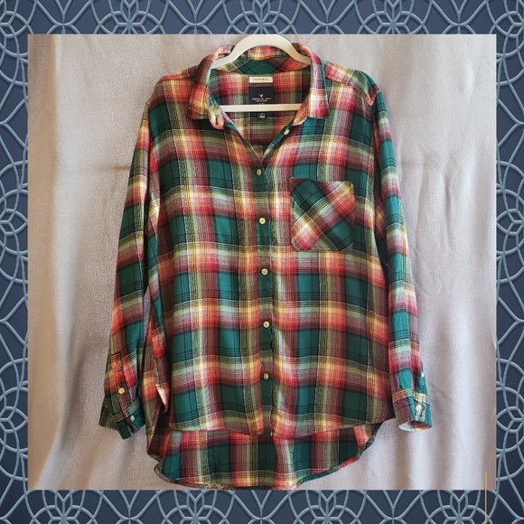 American Eagle Outfitters Tops - AEO Boyfriend Flannel